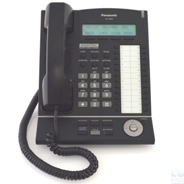 Panasonic - KX-T7633B Telephone -  24 Button Black Backlit Display Speakerphone