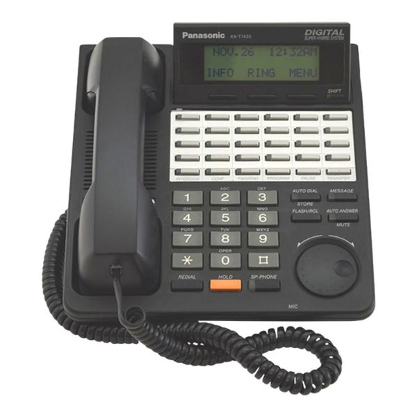 Panasonic - KXT 7433B 24-Button Black Display Speakerphone