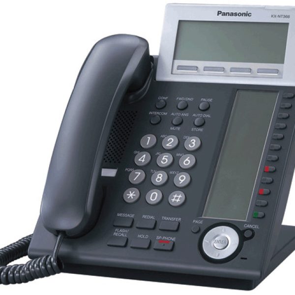 Panasonic - KX-NT366-B 6 Line IP Blacklit Display Speakerphone